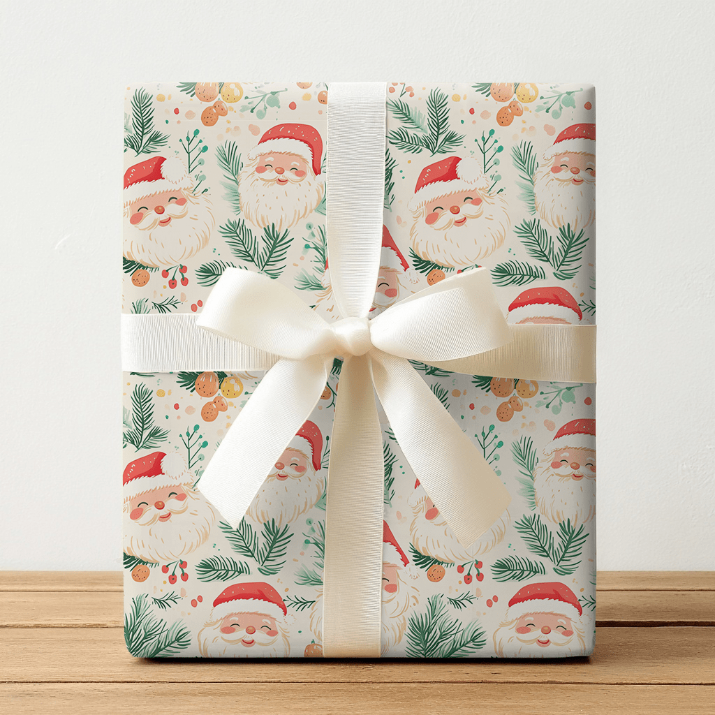 Smiley Santa - Wrapping Paper - Benton Lane Home - Lemon Park