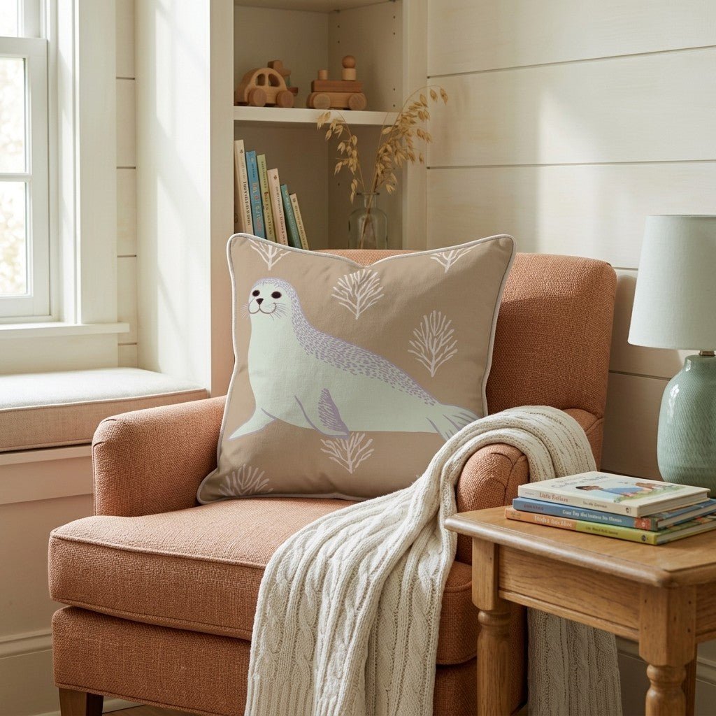 Smiling Seal Throw Pillow - Benton Lane Home - Hillcroft Home