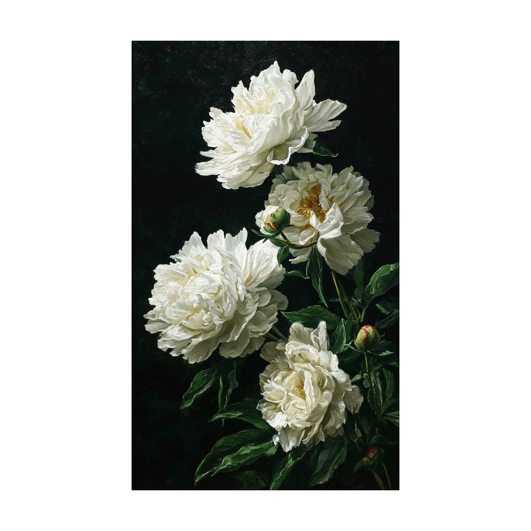 Snowy Peonies - Tapestry - Benton Lane Home - Painted Paper