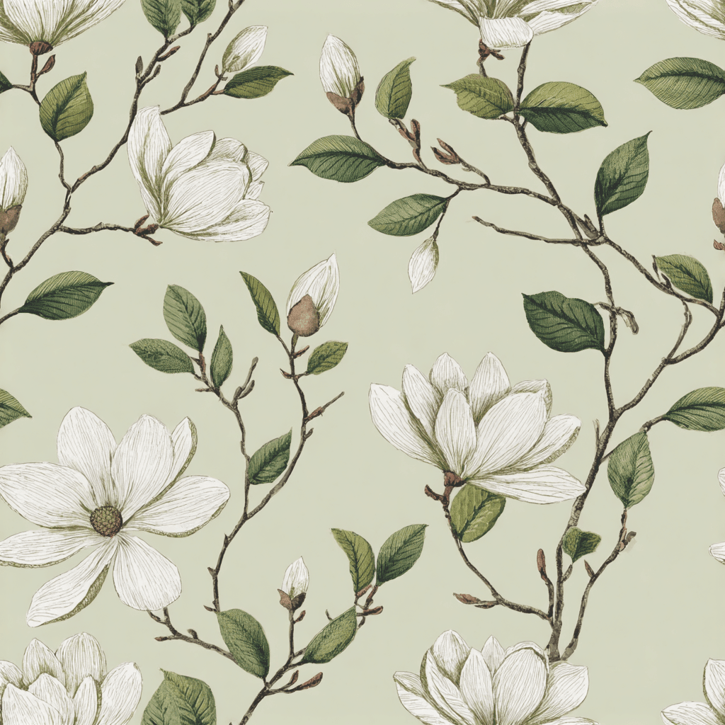 Southern Magnolias Wallpaper - Benton Lane Home - Painted Paper