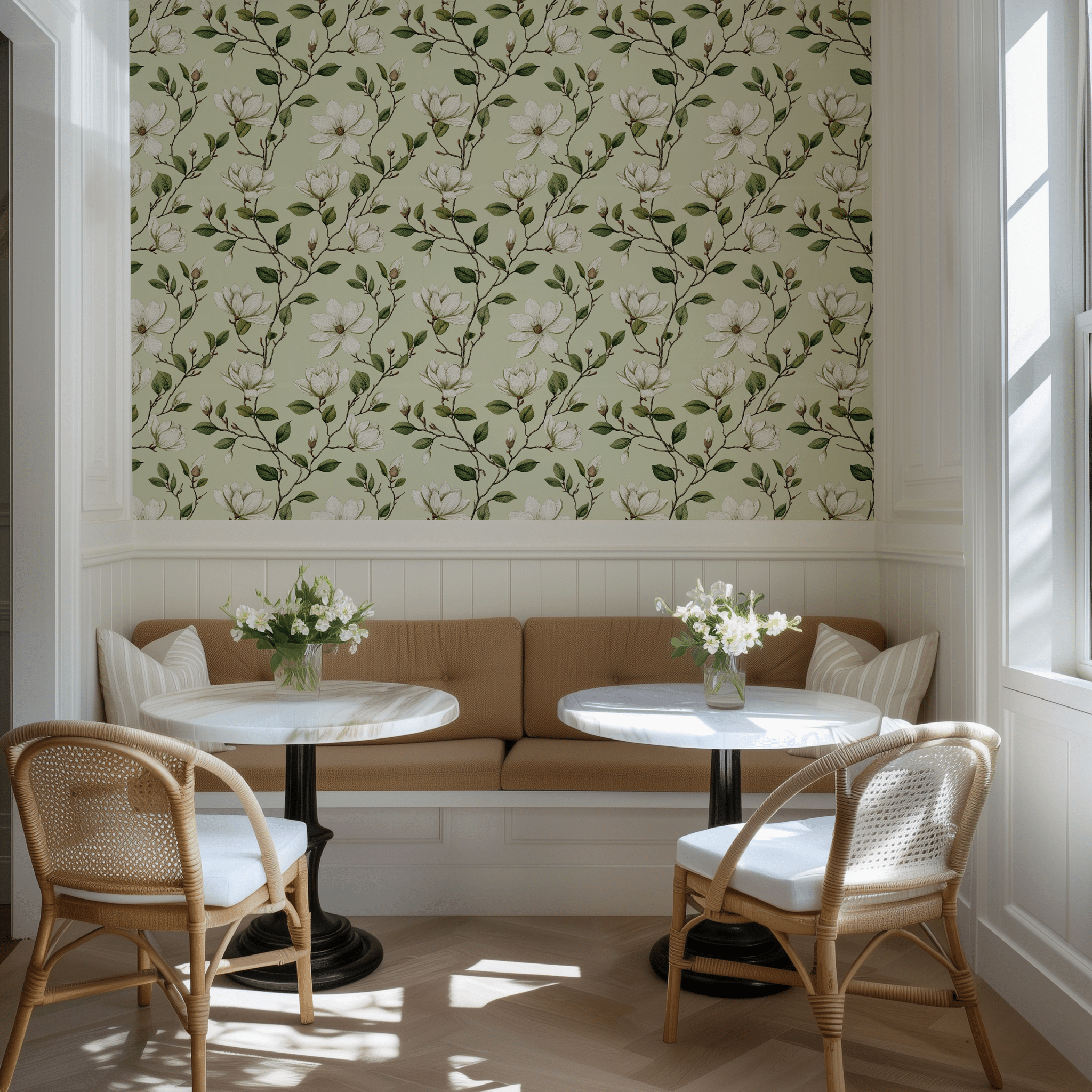 Southern Magnolias Wallpaper - Benton Lane Home - Painted Paper
