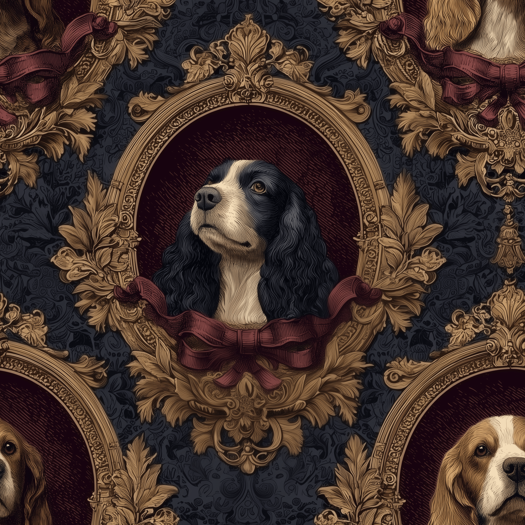 Spaniel Royalty Wallpaper - Painted Paper