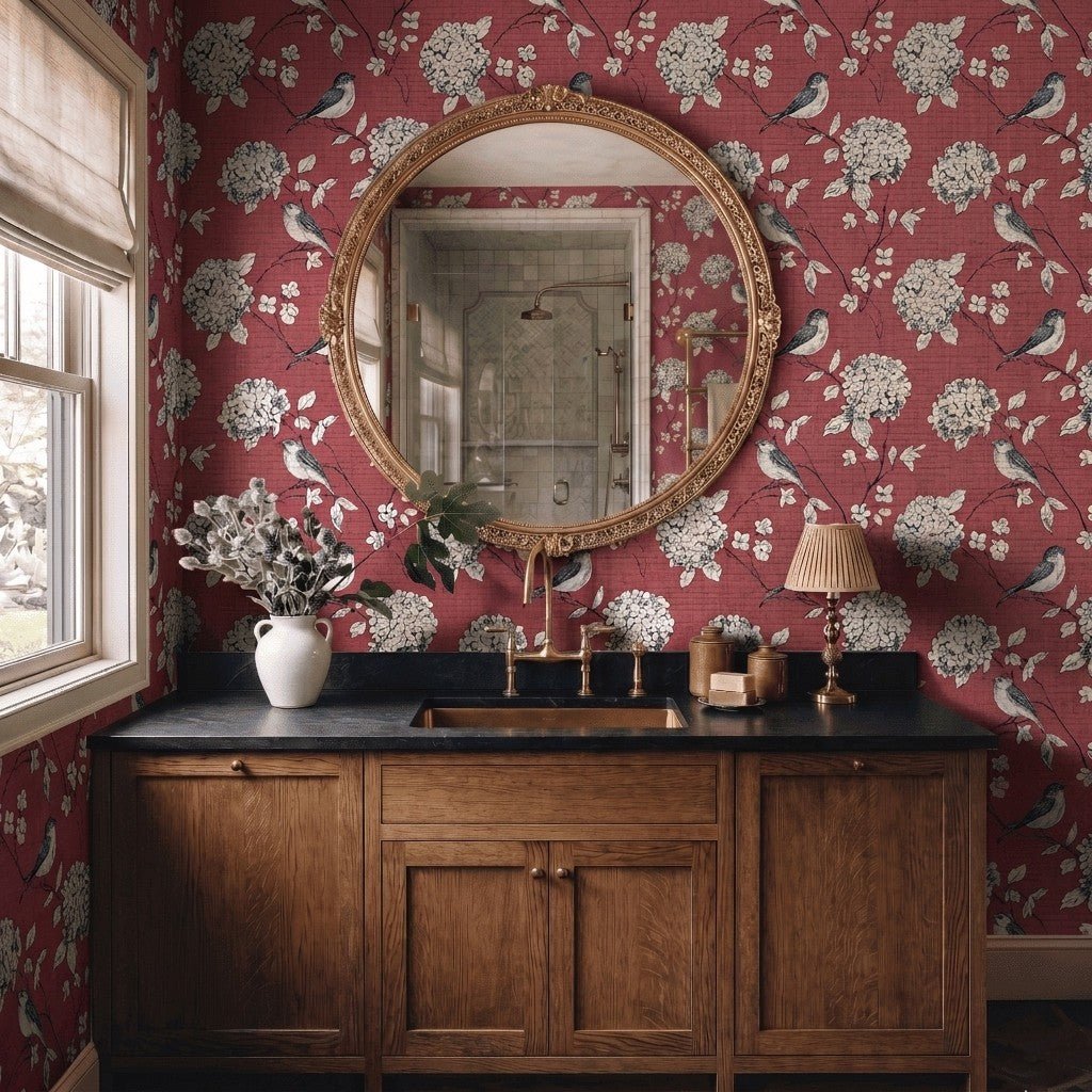 Sparrow & Vine Faux Grasscloth Wallpaper - Painted Paper