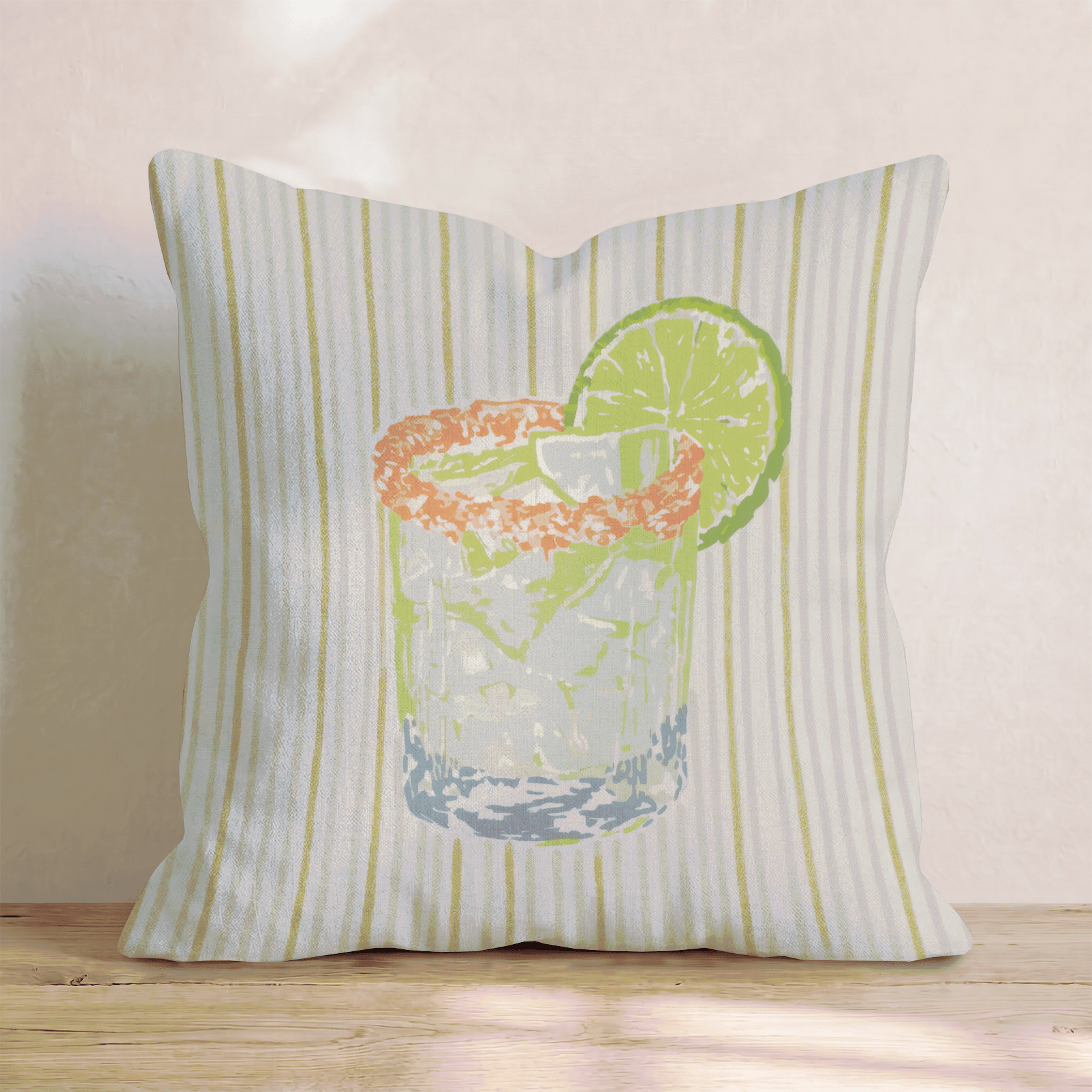 Spicy Marg Stripes Throw Pillow - Hillcroft Home