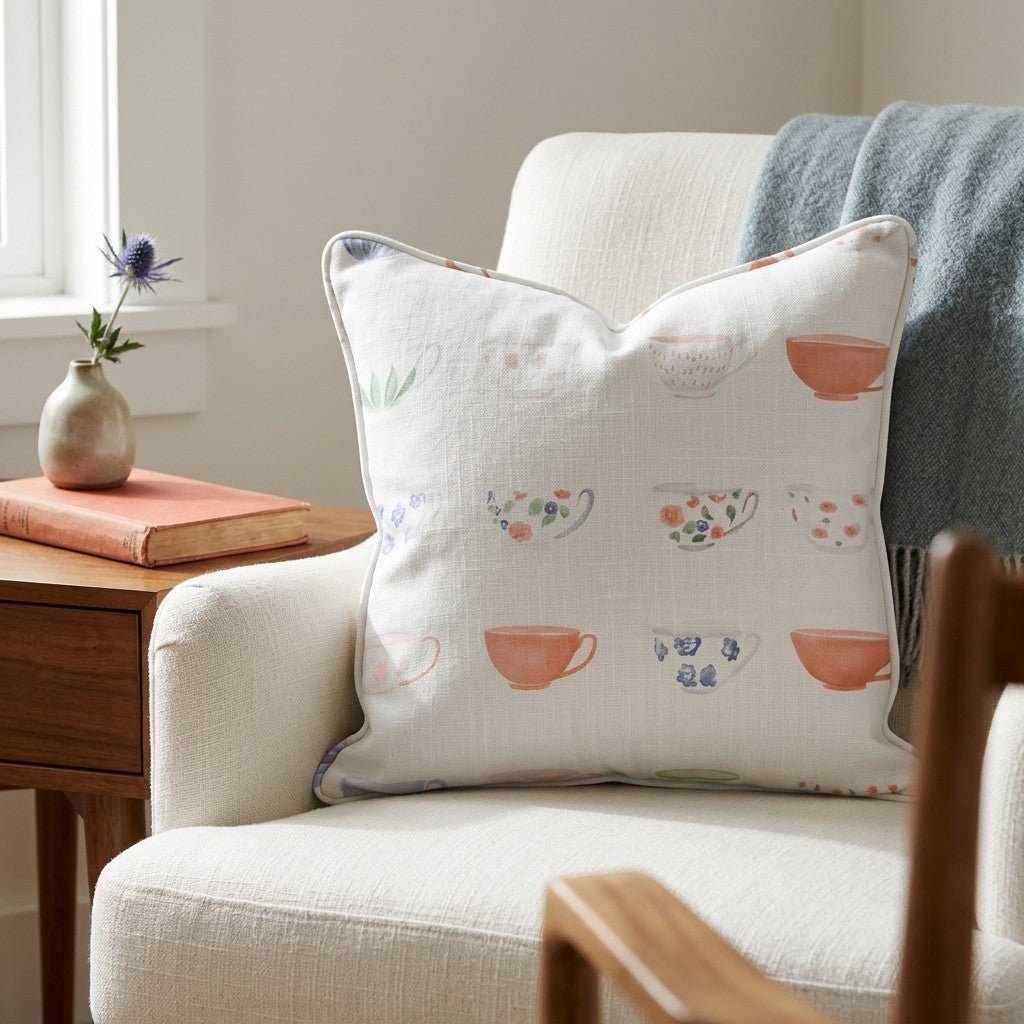 Spot of Tea Throw Pillow - Benton Lane Home - Lemon Park