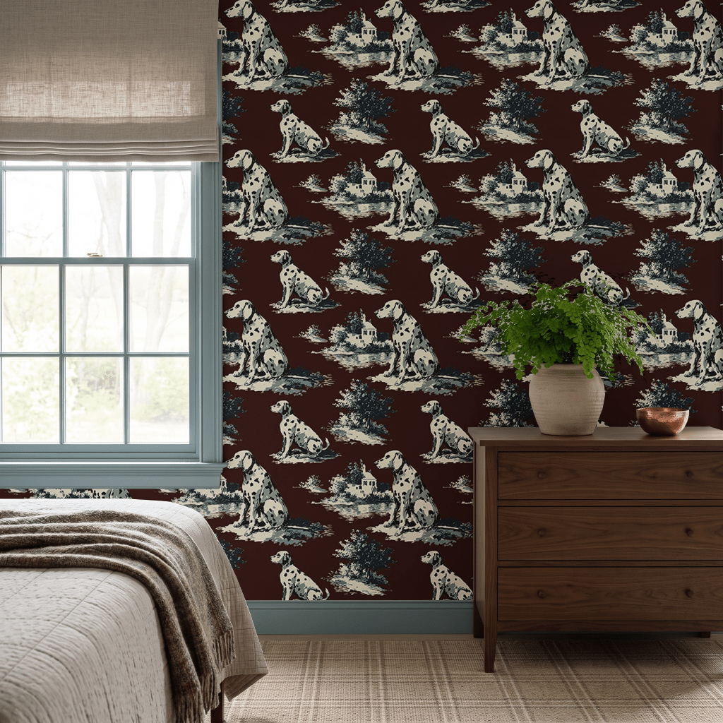 Spotted Toile Wallpaper - Painted Paper