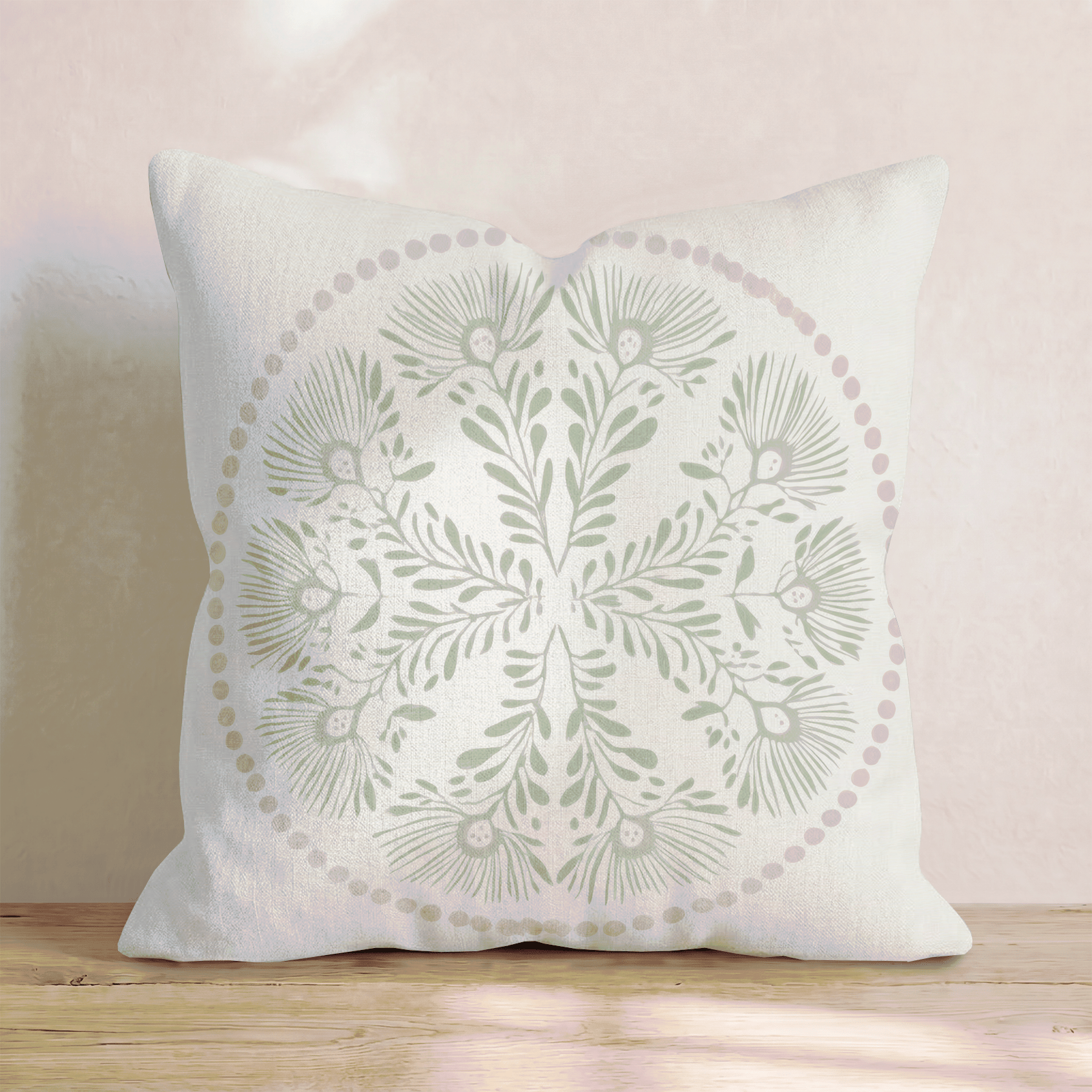 Spring Medallion Throw Pillow - Hillcroft Home