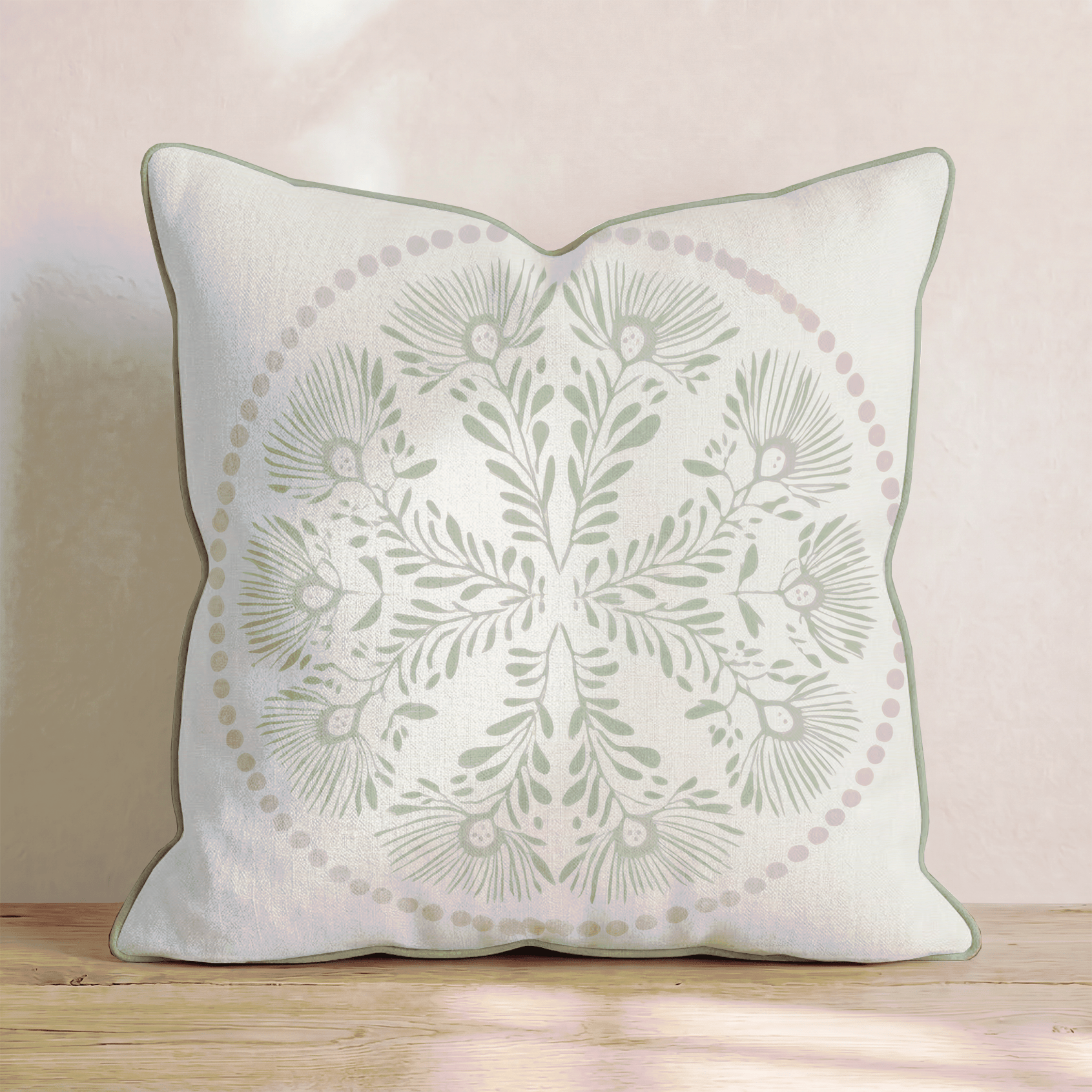 Spring Medallion Throw Pillow - Hillcroft Home