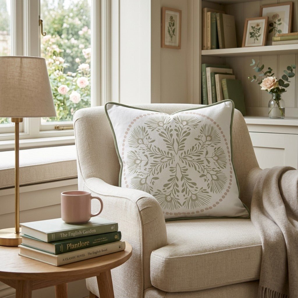 Spring Medallion Throw Pillow - Hillcroft Home