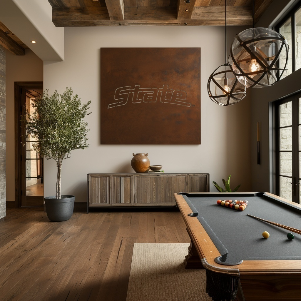 The Michigan State - Metal Wall Art - Square Umber