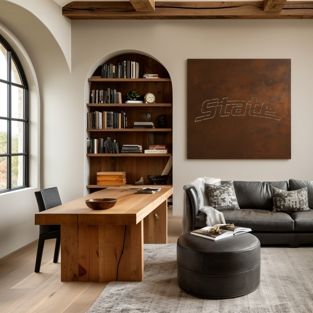 The Michigan State - Metal Wall Art - Square Umber