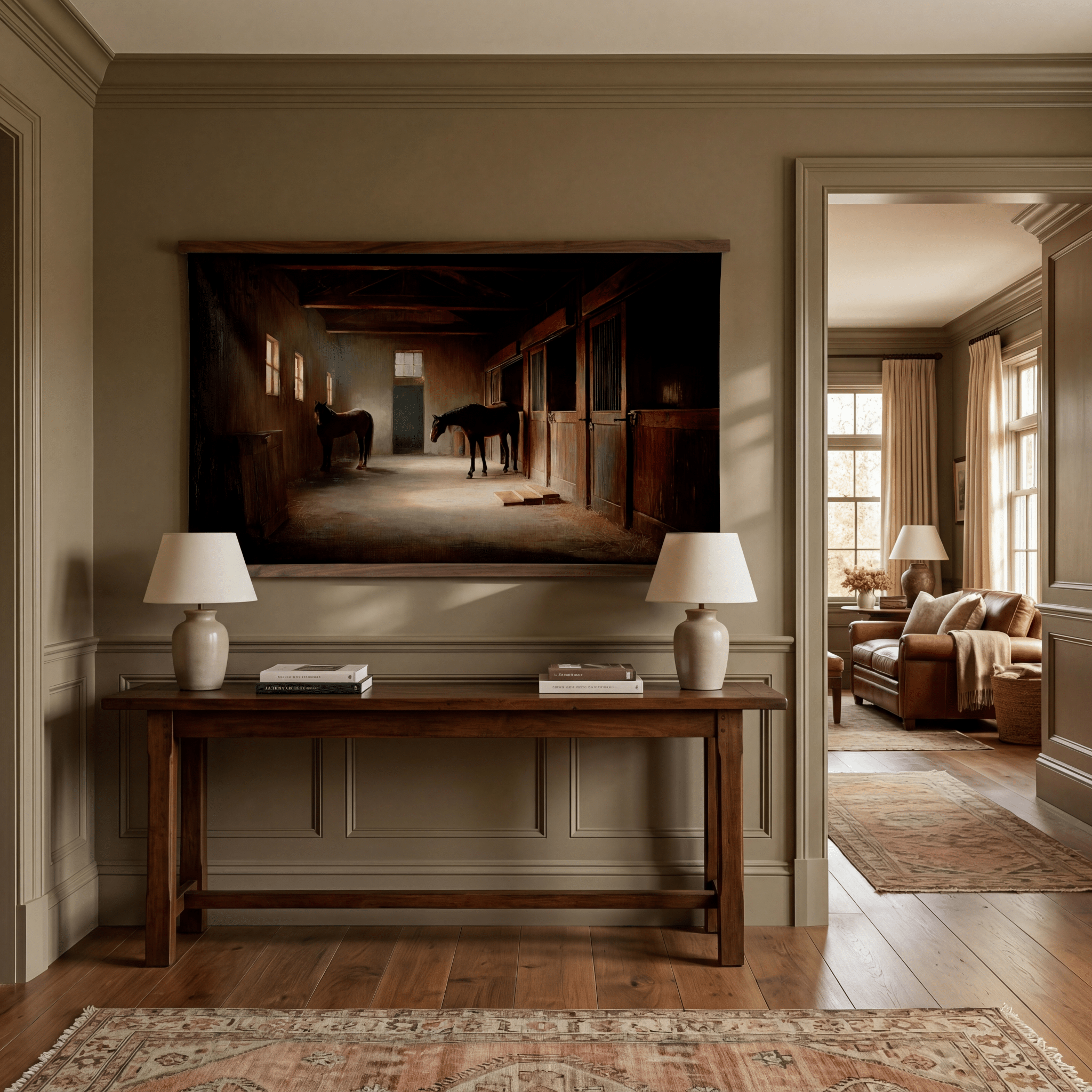 Stable at Dawn - Tapestry - Benton Lane Home - Painted Paper