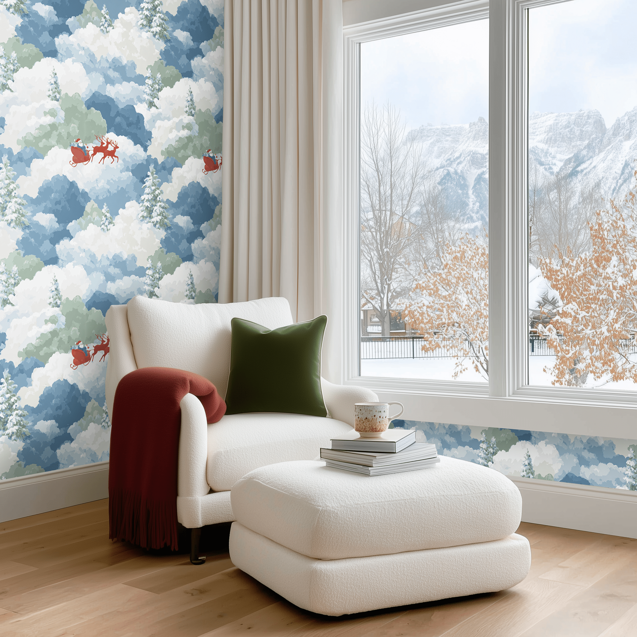 Starlit Sleigh Wallpaper - Benton Lane Home - Painted Paper