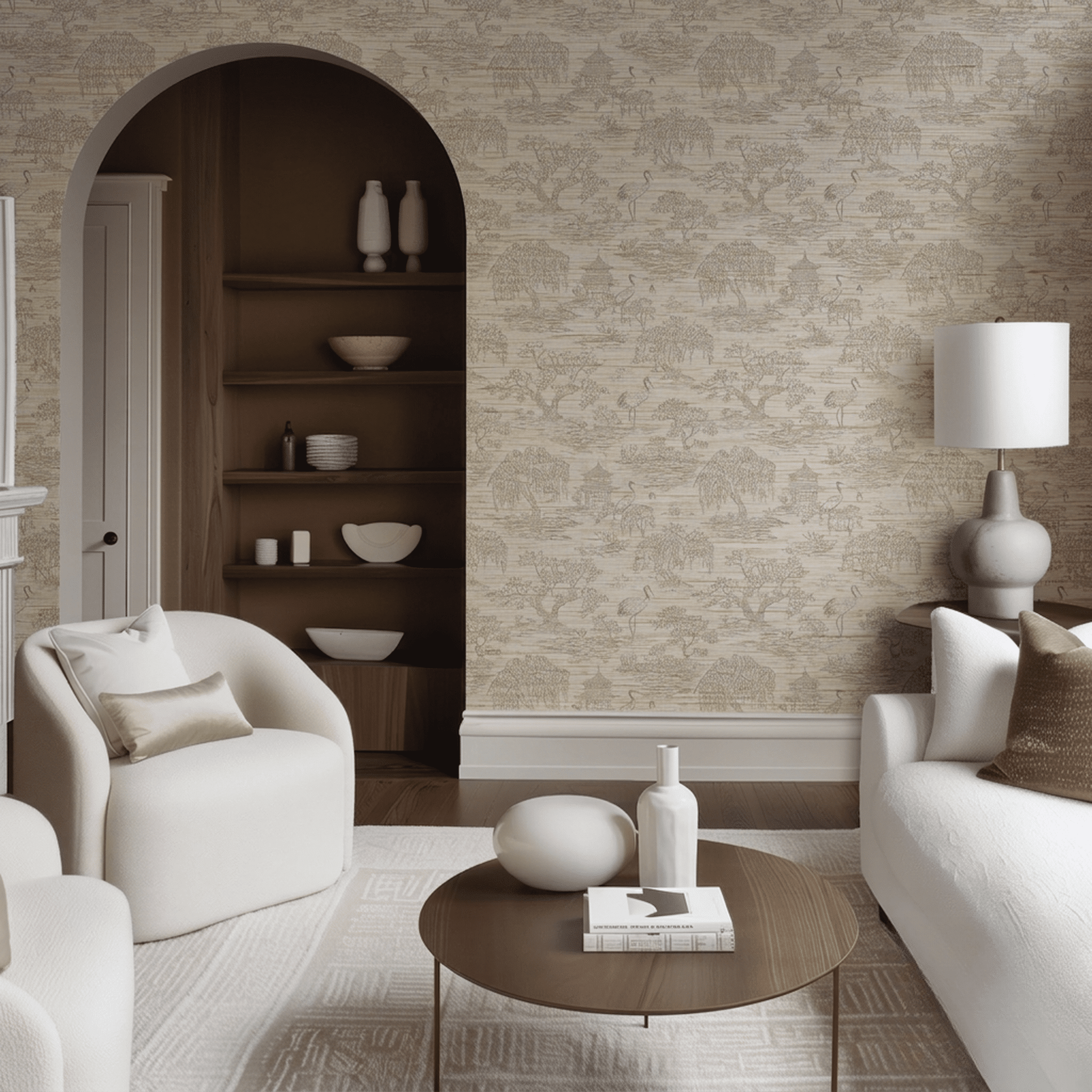 Stillwater Garden Faux Grasscloth Wallpaper - Benton Lane Home - Painted Paper