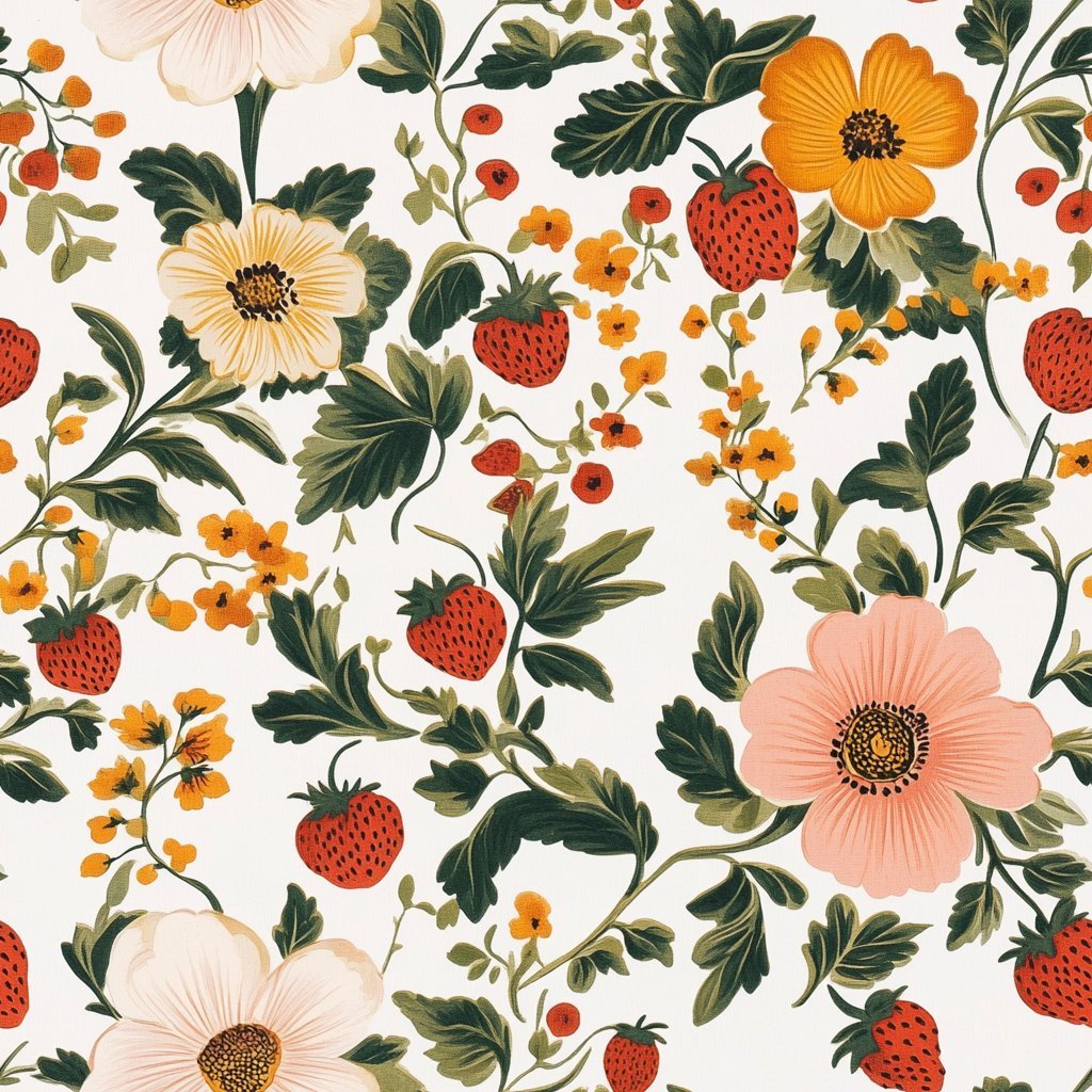 Strawberry Fields Wallpaper - Benton Lane Home - Painted Paper