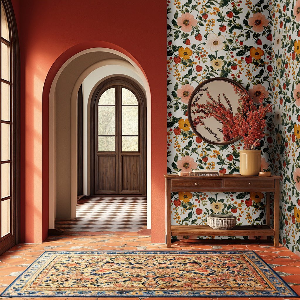 Strawberry Fields Wallpaper - Benton Lane Home - Painted Paper