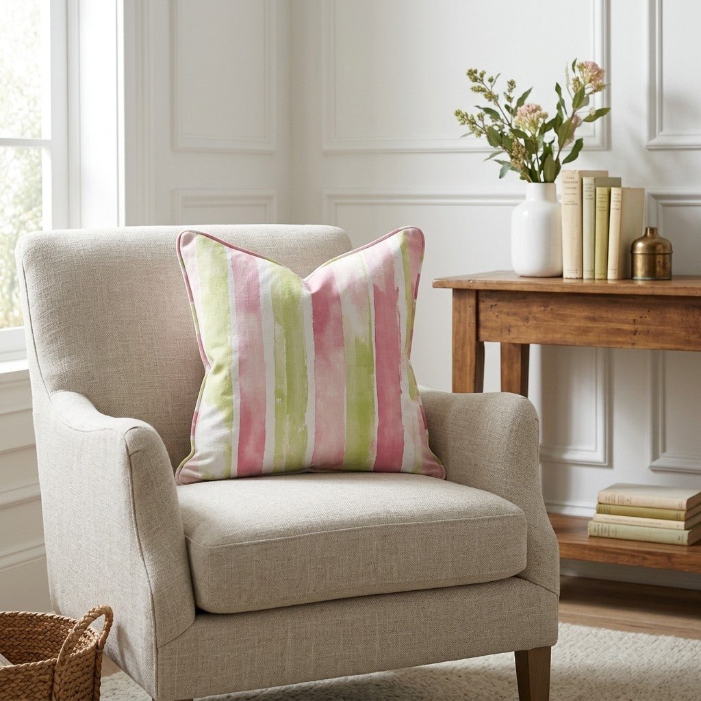Striped Meadow Throw Pillow - Benton Lane Home - Lemon Park
