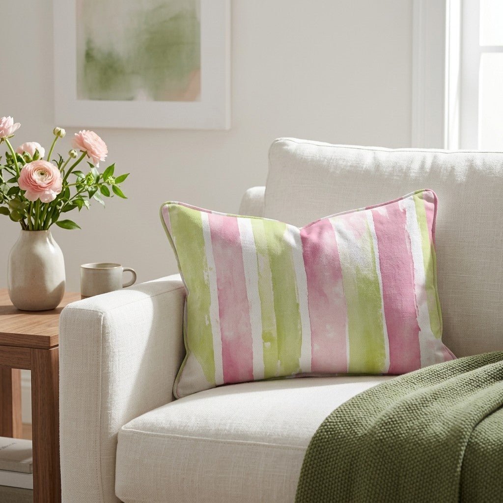 Striped Meadow Throw Pillow - Benton Lane Home - Lemon Park