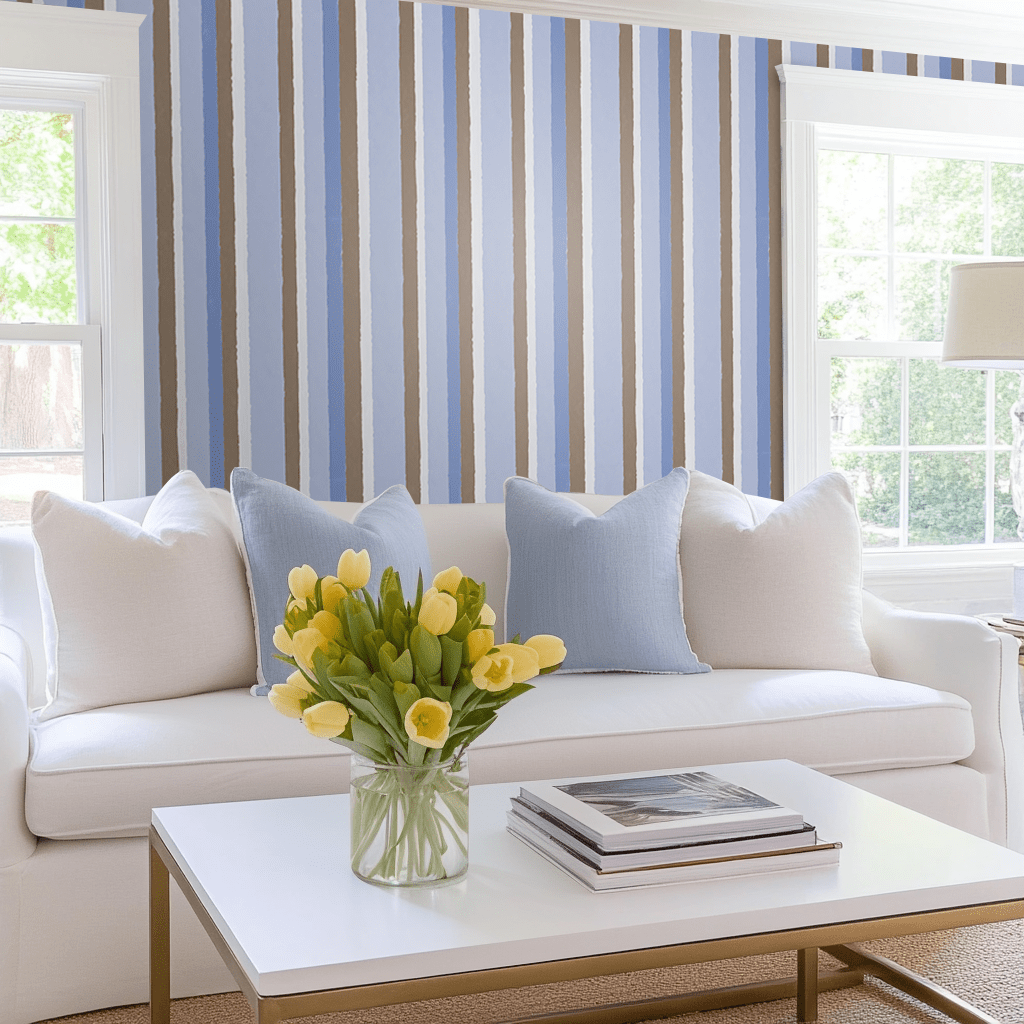 Sugar Stripe Wallpaper - Benton Lane Home - Lemon Park