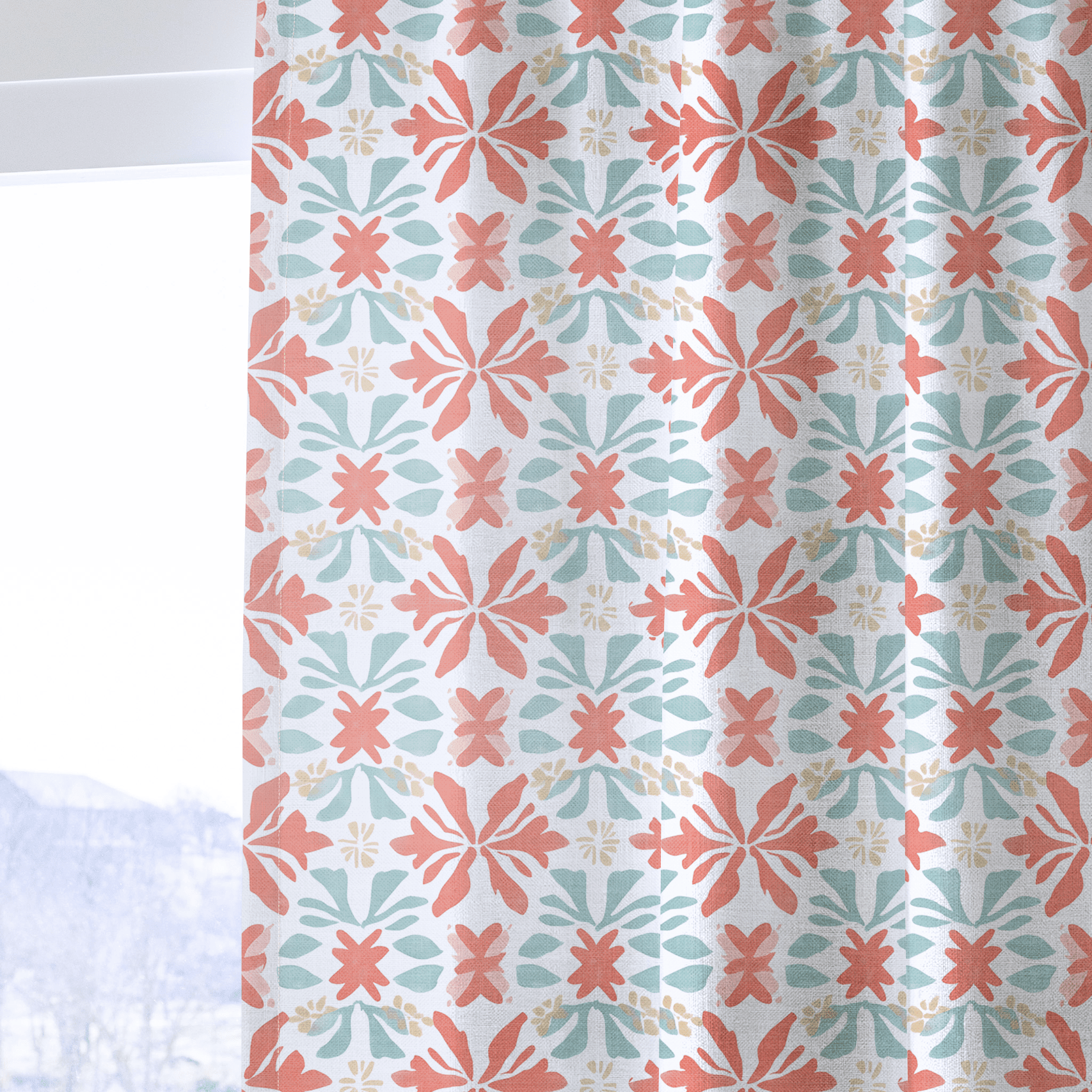 Summer Orange - Drapery - Benton Lane Home - Lemon Park