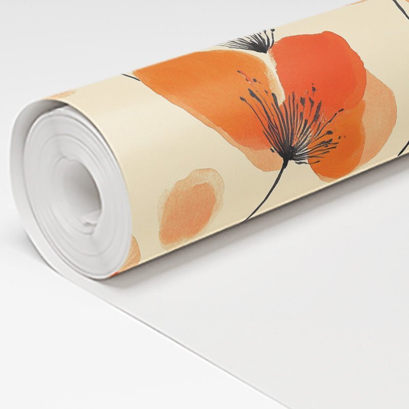 Sunset Poppies Wallpaper - Benton Lane Home - Painted Paper