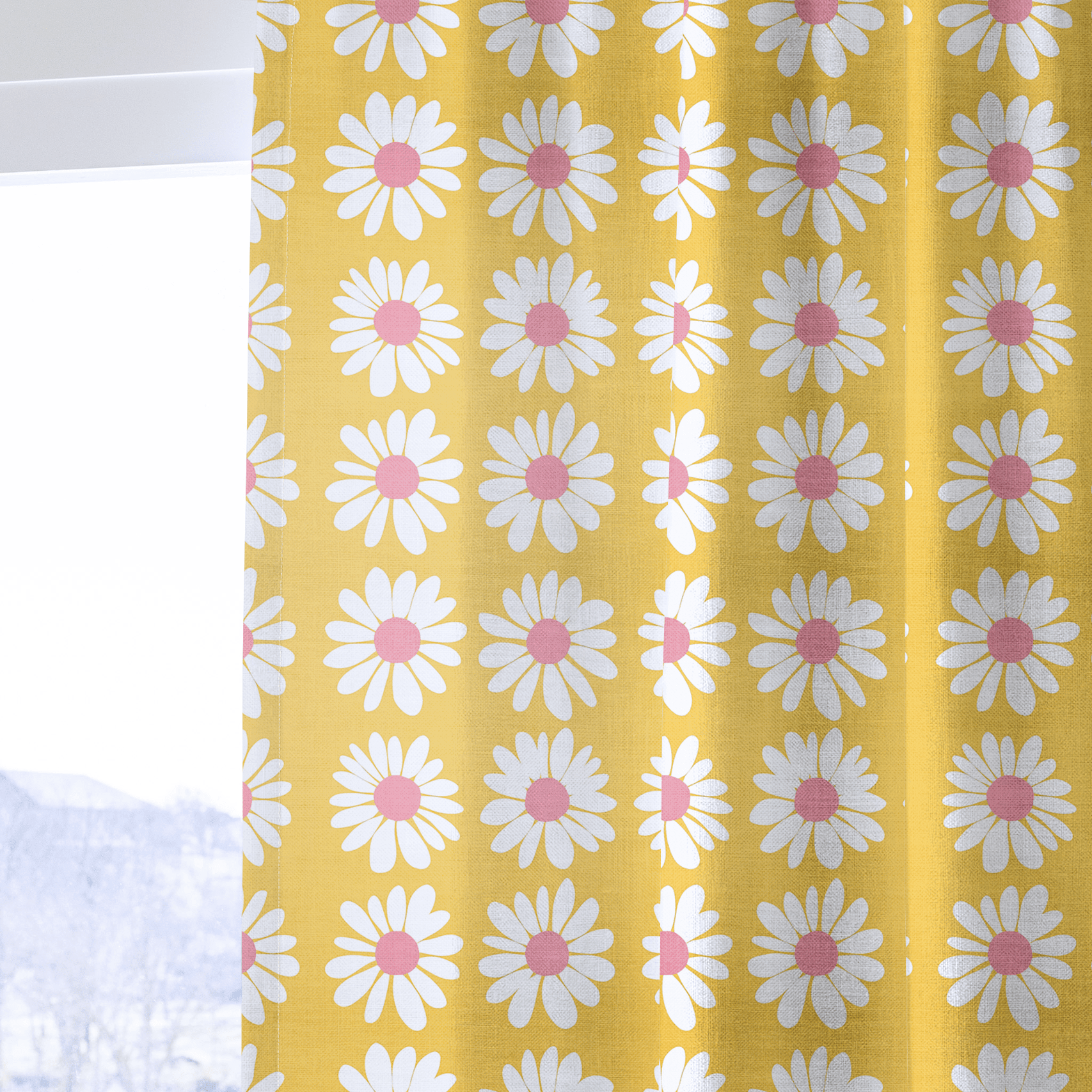Sunshine Daisies - Drapery - Benton Lane Home - Lemon Park