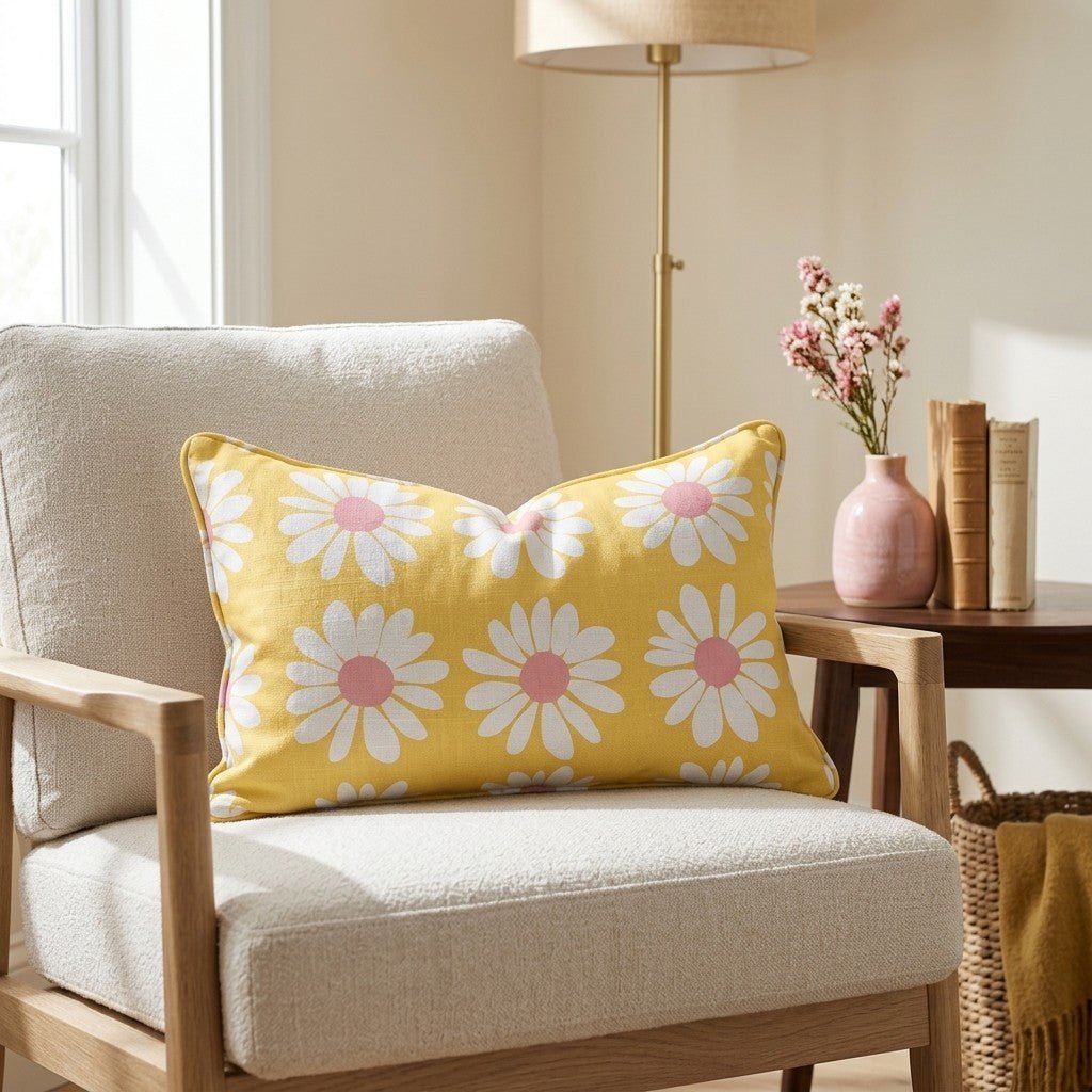 Sunshine Daisies Throw Pillow - Benton Lane Home - Lemon Park
