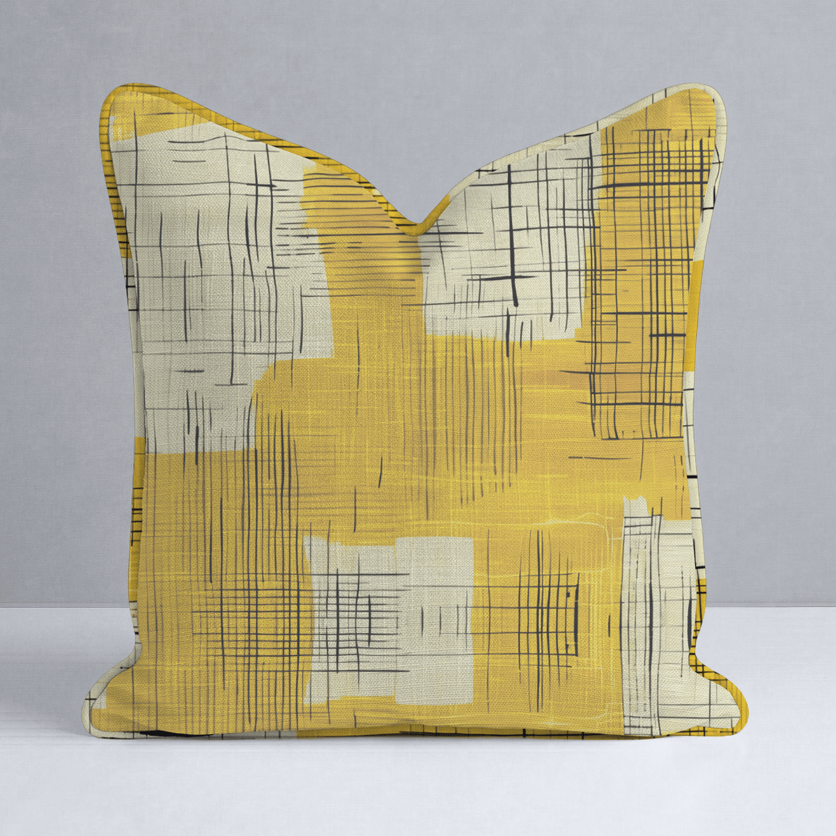 Sunshine Sketch Throw Pillow - Lemon Park