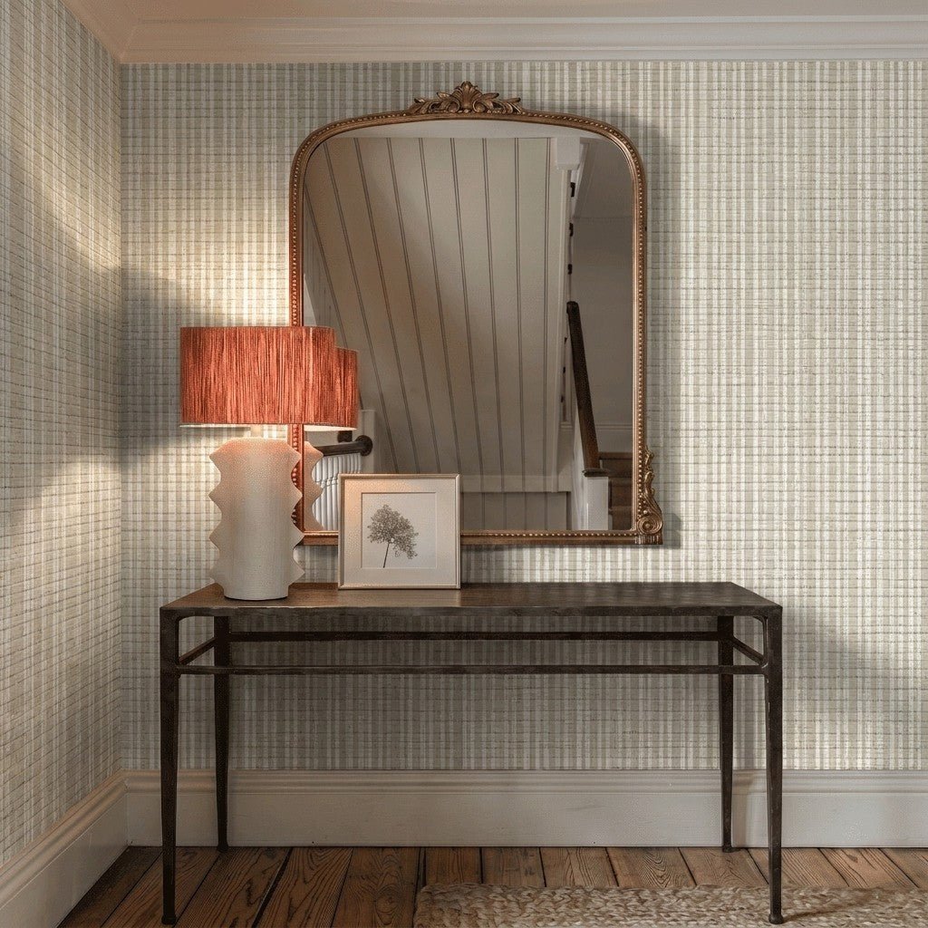Sunwashed Stripes Faux Grasscloth Wallpaper - Painted Paper