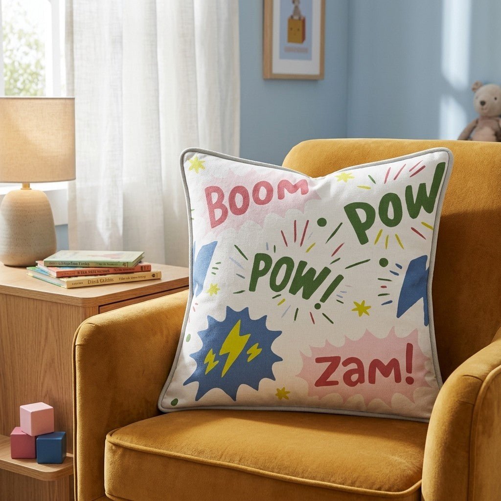 Superhero Comic Throw Pillow - Benton Lane Home - Hillcroft Home