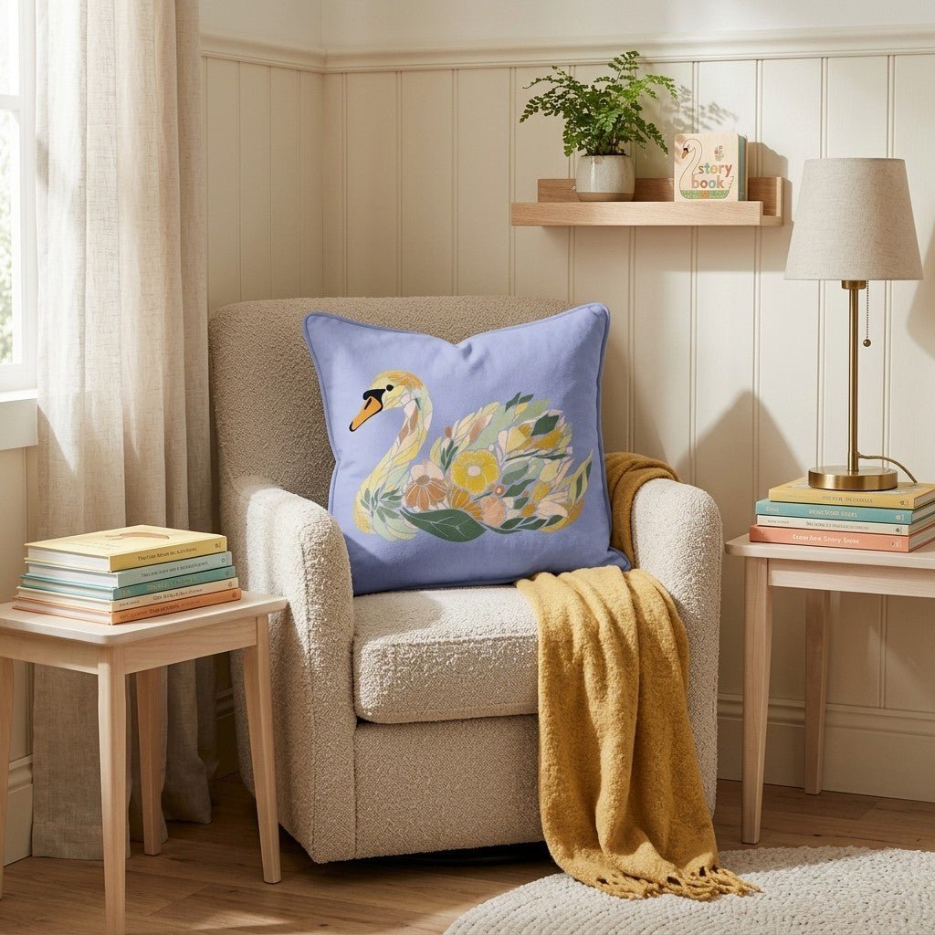 Swan Bloom Throw Pillow - Benton Lane Home - Hillcroft Home