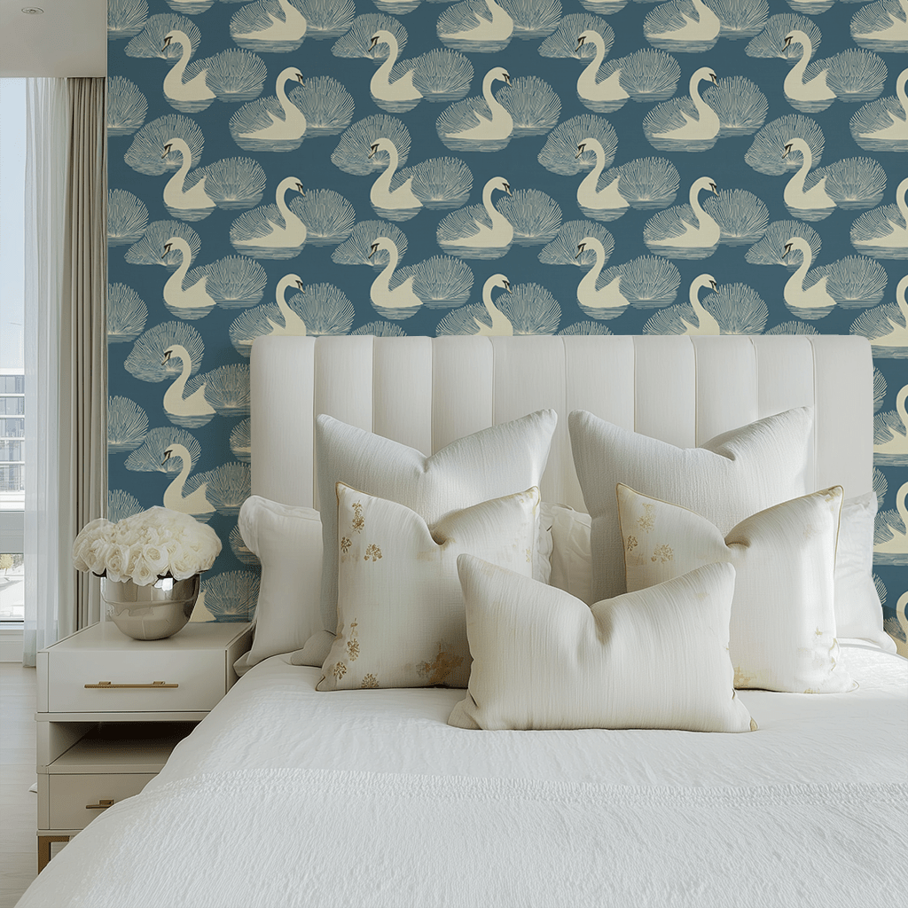 Swan Soirée Wallpaper - Benton Lane Home - Painted Paper