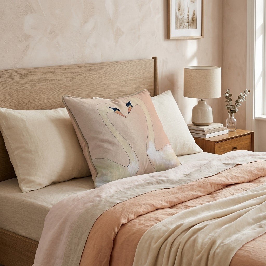 Swans in Love Throw Pillow - Benton Lane Home - Hillcroft Home