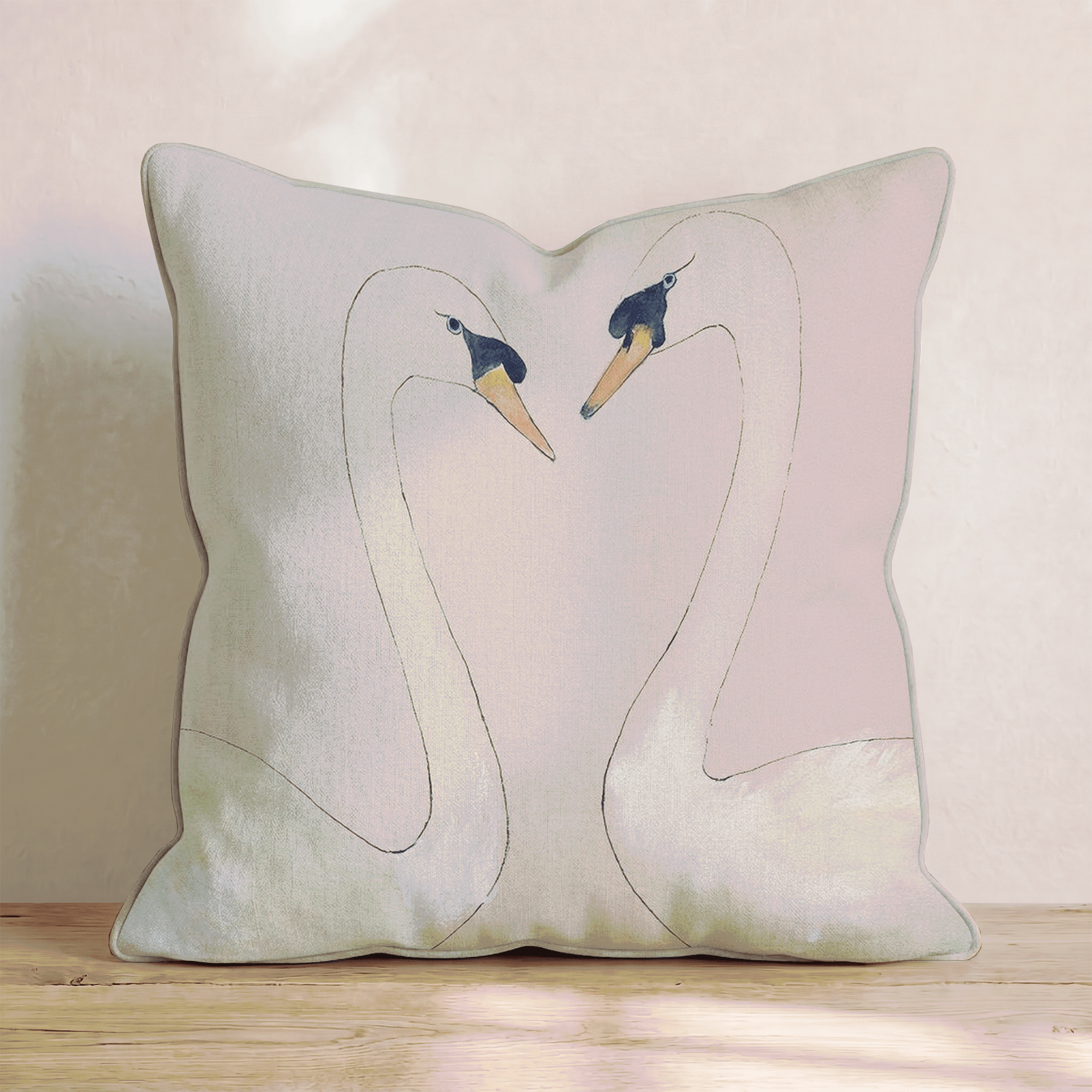 Swans in Love Throw Pillow - Benton Lane Home - Hillcroft Home