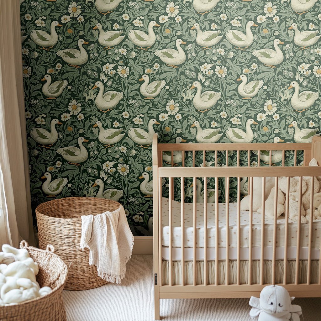 Swan's Serenade Wallpaper - Benton Lane Home - Painted Paper