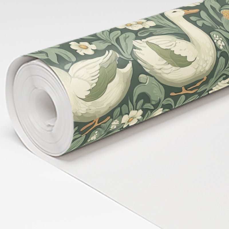 Swan's Serenade Wallpaper - Benton Lane Home - Painted Paper
