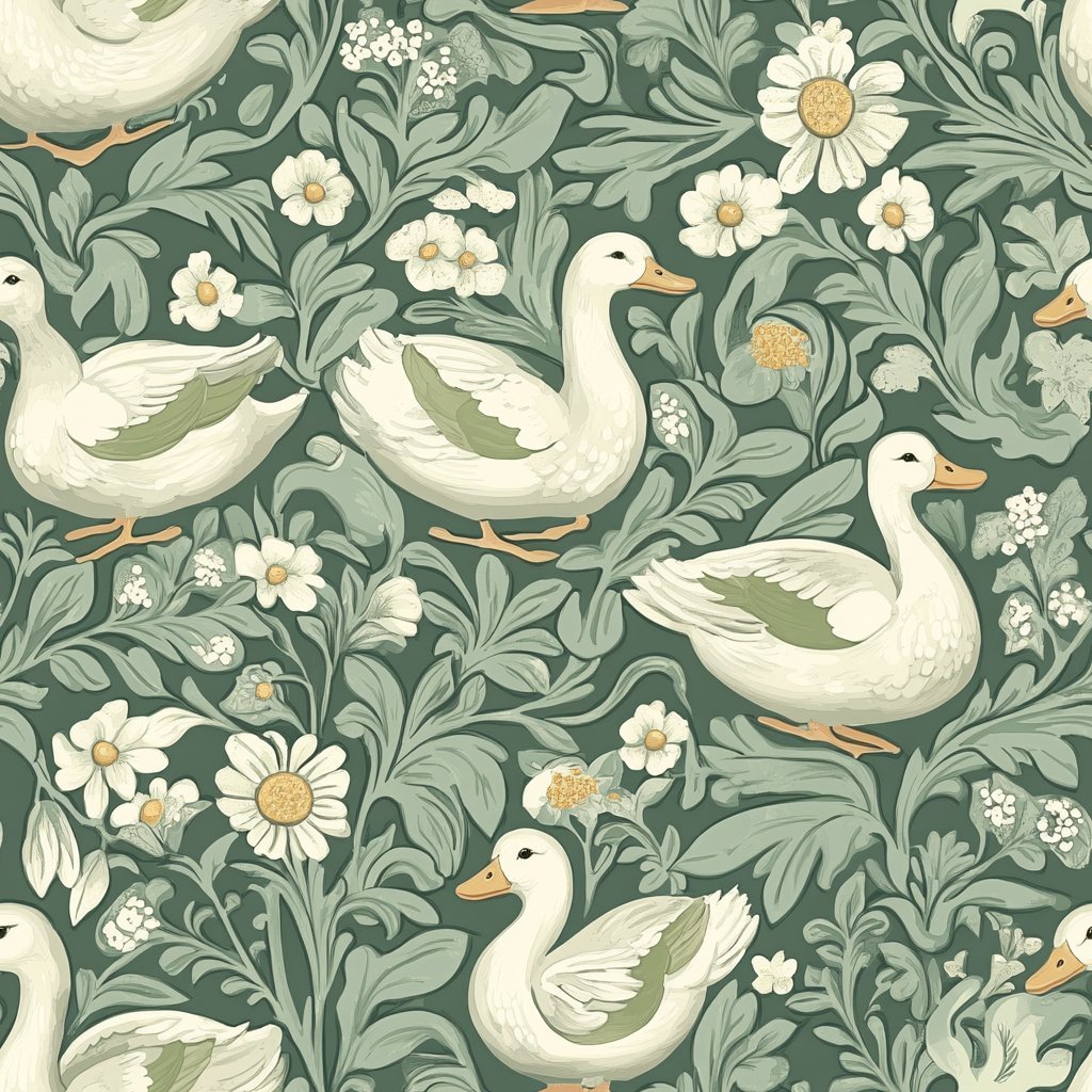 Swan's Serenade Wallpaper - Benton Lane Home - Painted Paper