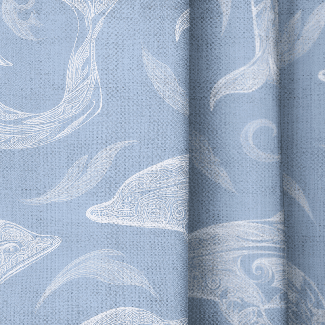 Swim With Dolphins - Drapery - Benton Lane Home - Lemon Park
