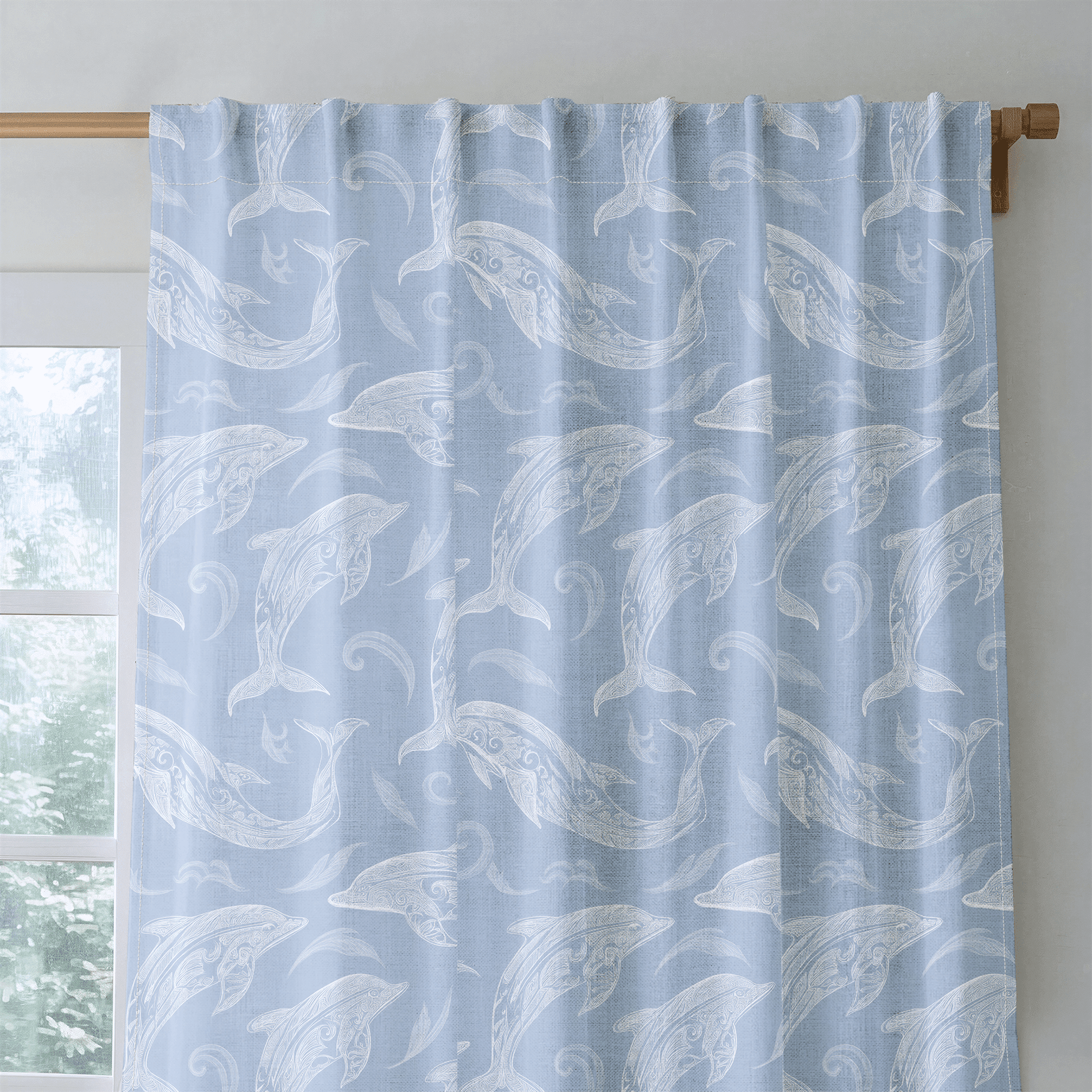 Swim With Dolphins - Drapery - Benton Lane Home - Lemon Park