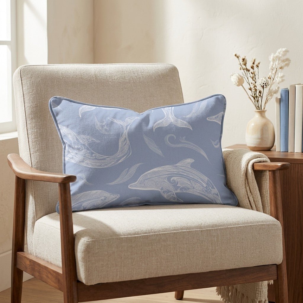 Swim With Dolphins Throw Pillow - Benton Lane Home - Lemon Park