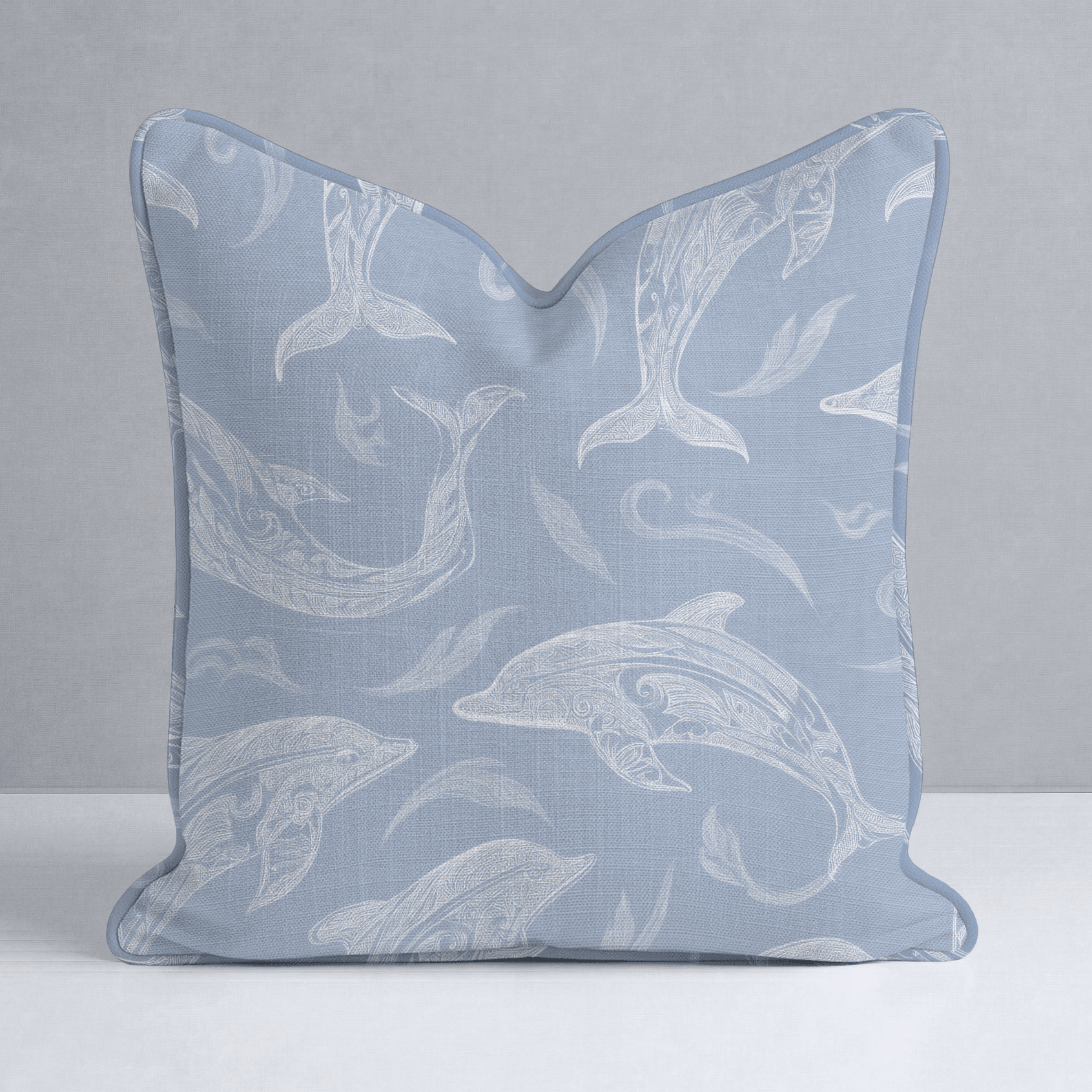 Swim With Dolphins Throw Pillow - Lemon Park
