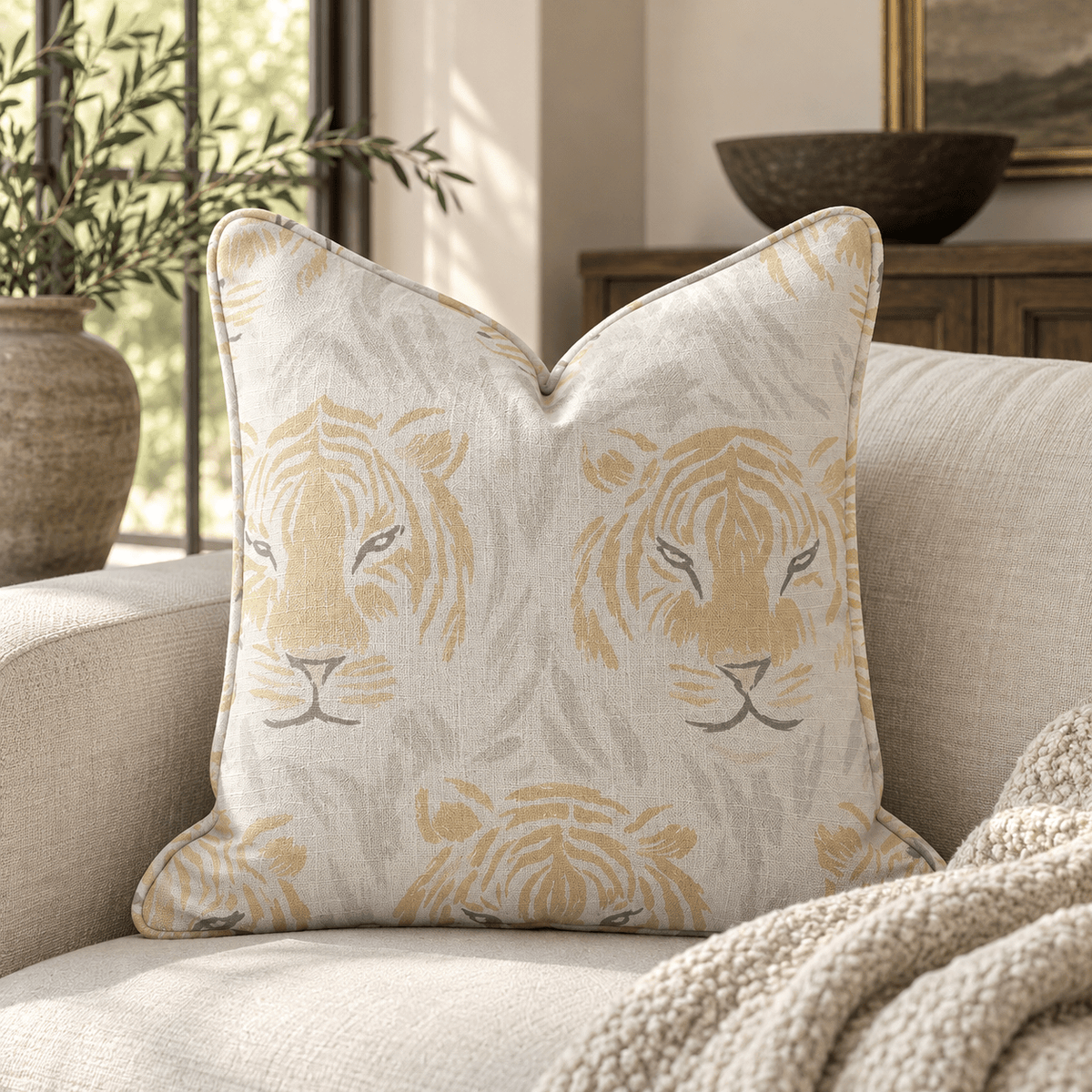 Tara Tigers Throw Pillow - Benton Lane Home - Lemon Park