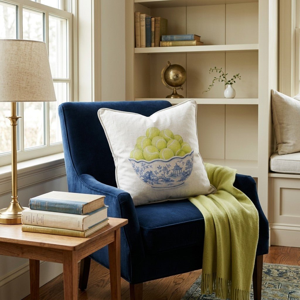 Tennis Bowl Throw Pillow - Benton Lane Home - Hillcroft Home