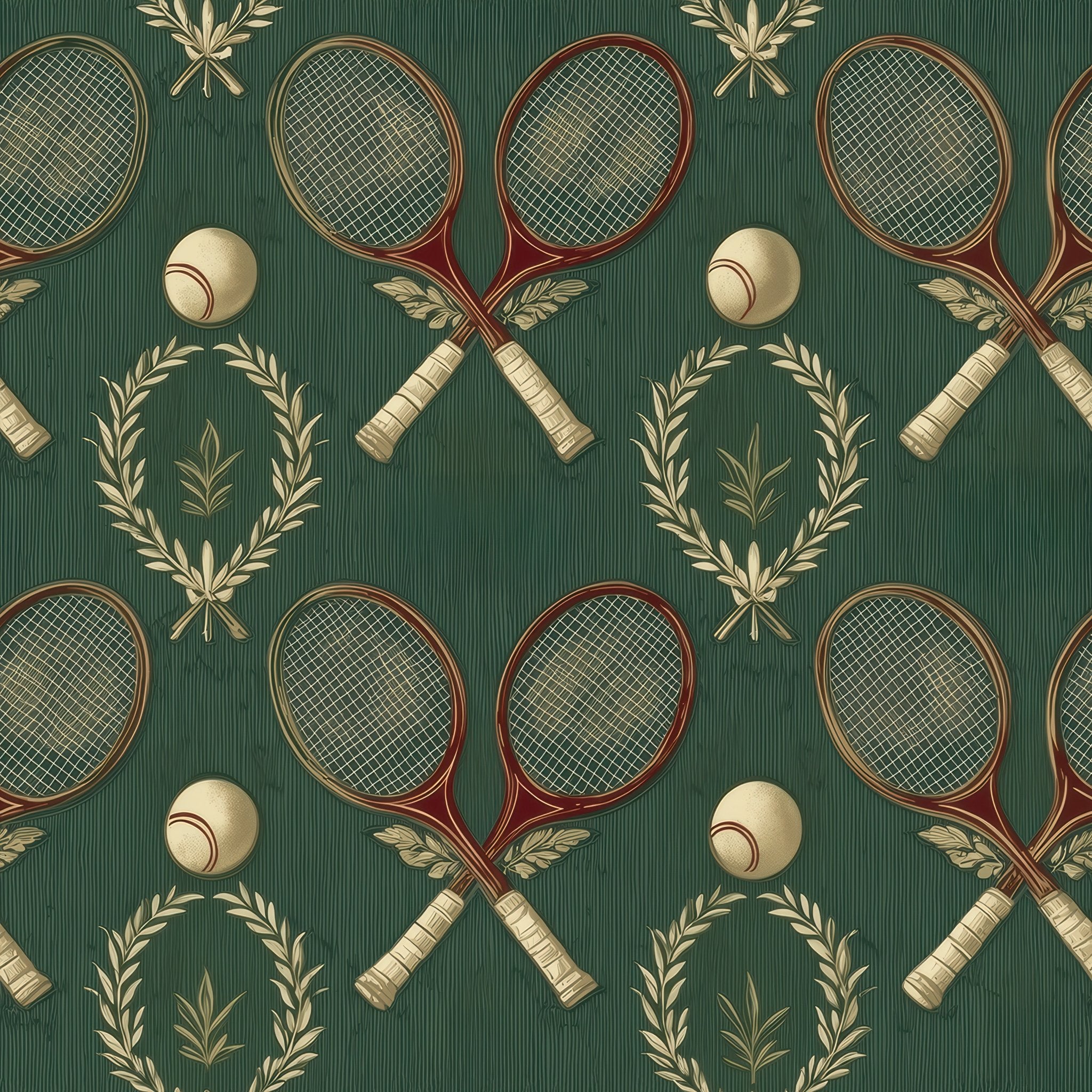 Tennis Club Wallpaper - Benton Lane Home - Painted Paper