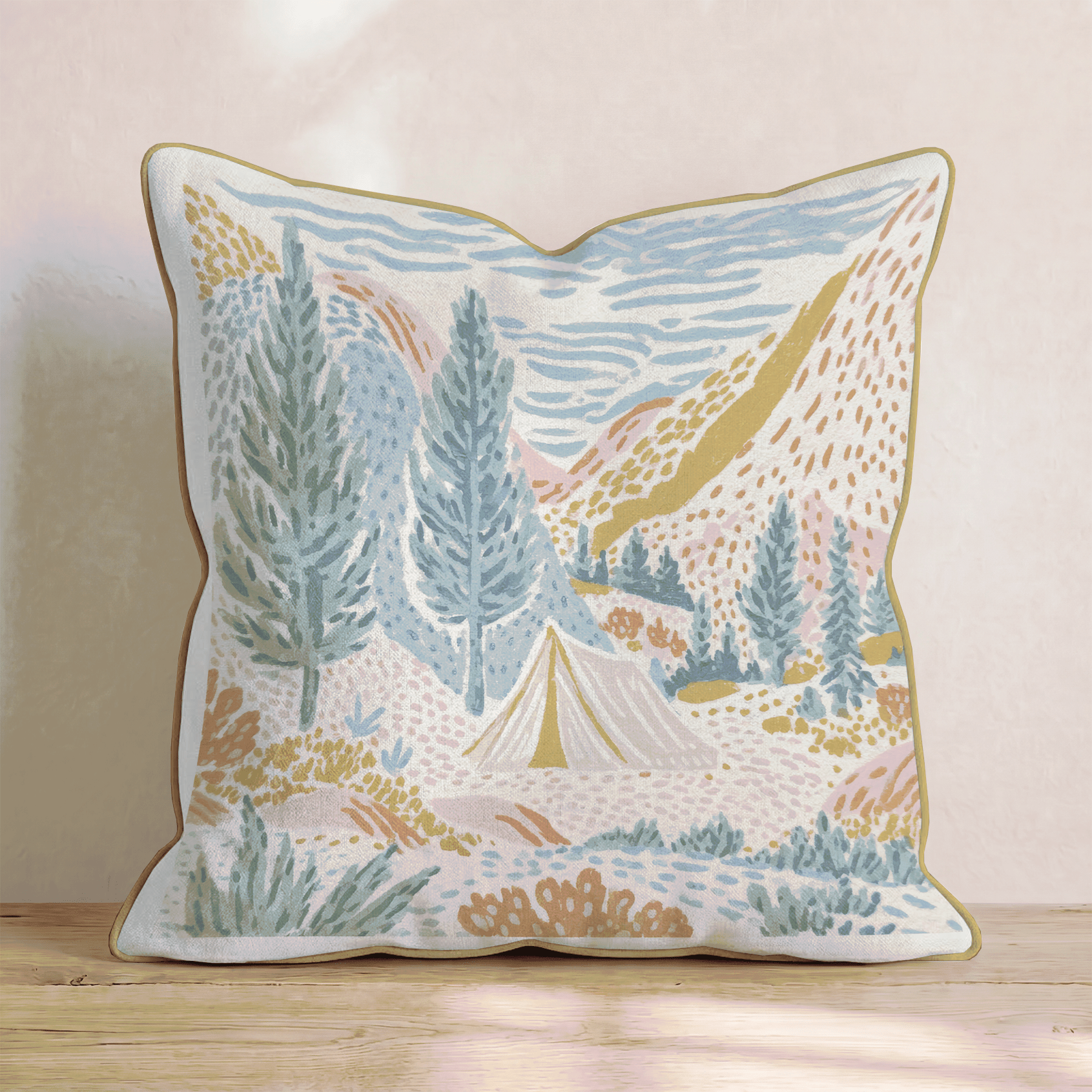 Tent Camping Throw Pillow - Benton Lane Home - Hillcroft Home
