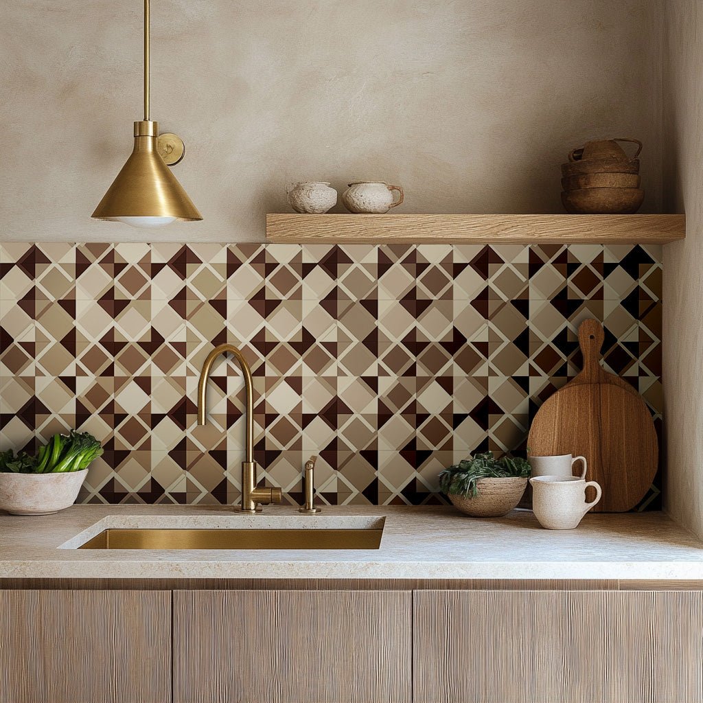 Terra Grid Wallpaper - Painted Paper