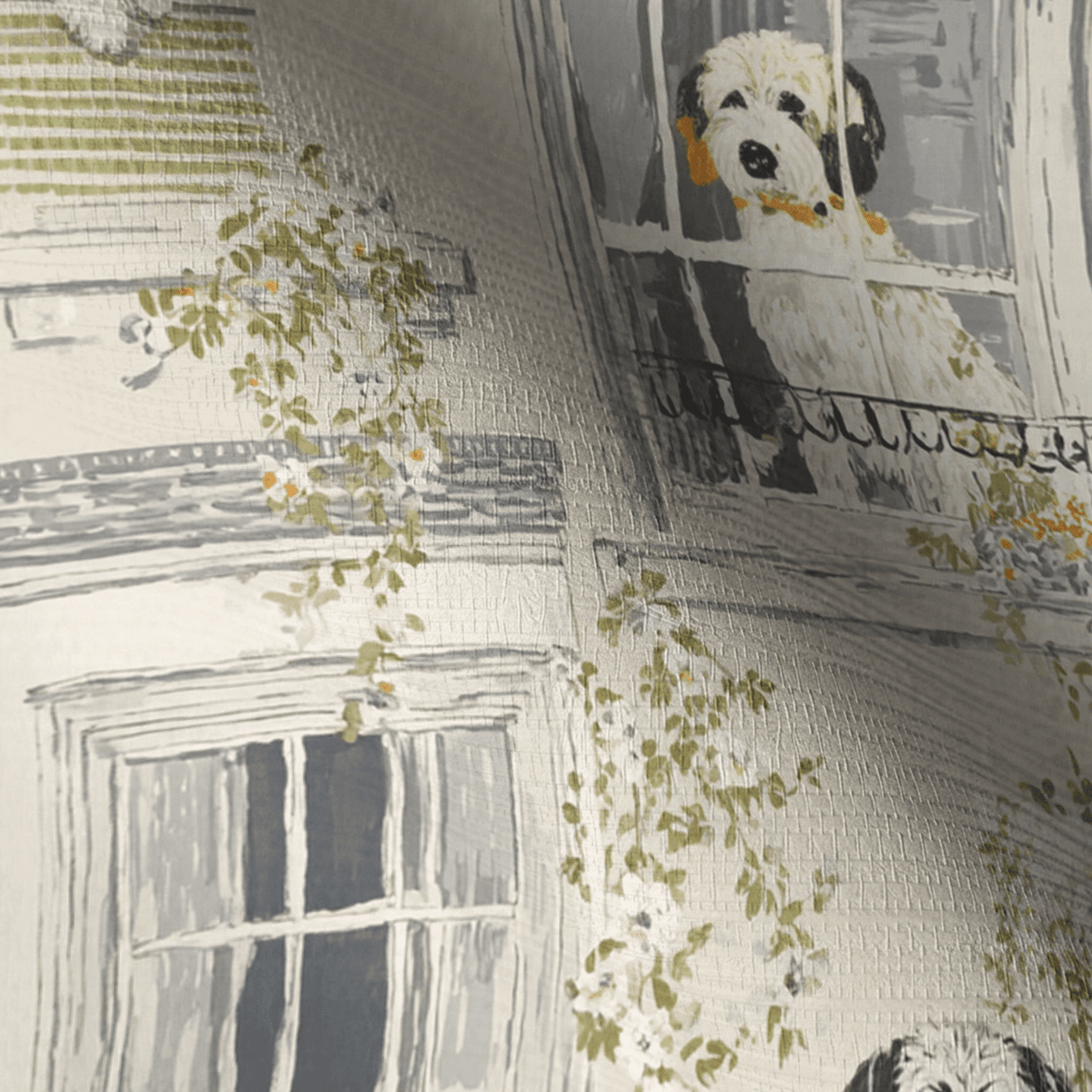 Terrace Tails Faux Grasscloth Wallpaper - Painted Paper