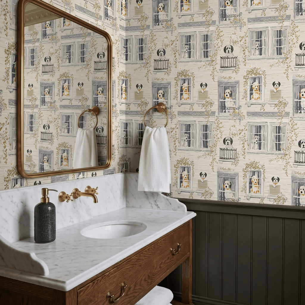 Terrace Tails Faux Grasscloth Wallpaper - Painted Paper