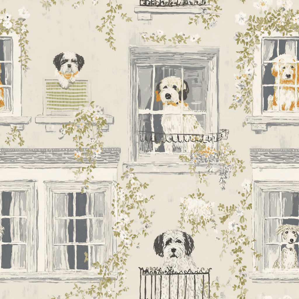 Terrace Tails Wallpaper - Benton Lane Home - Painted Paper