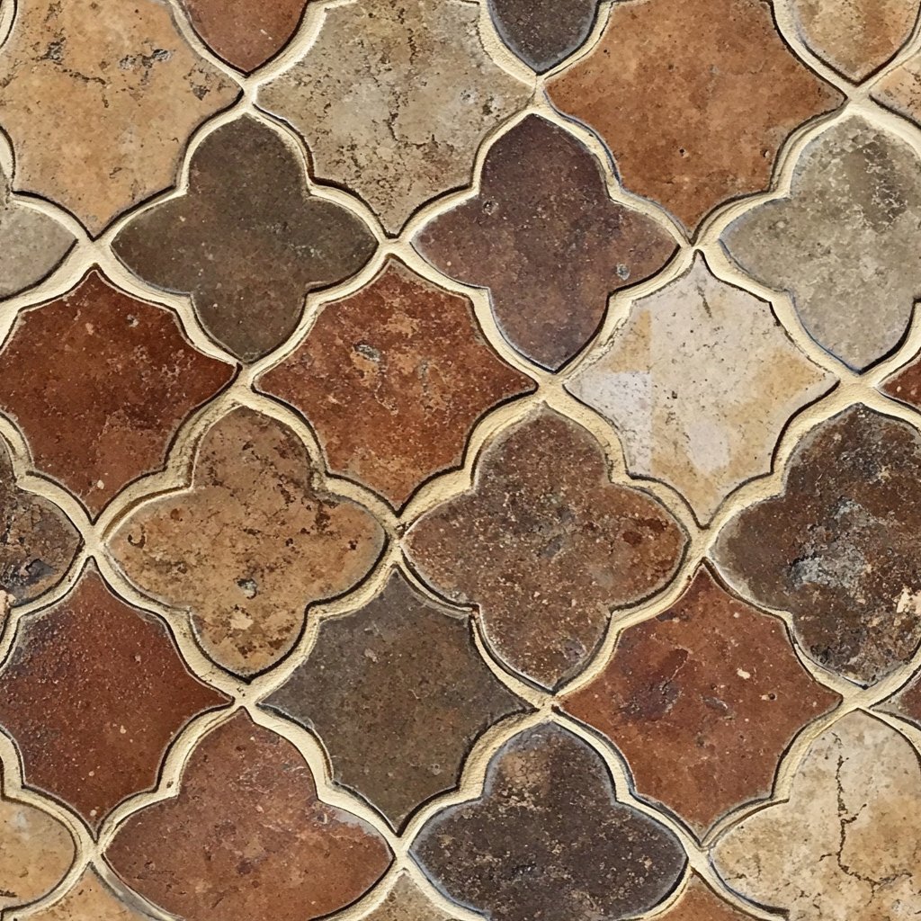 Terracotta Mosaic Wallpaper - Benton Lane Home - Painted Paper